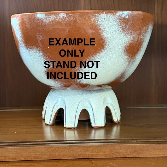 Vintage Frankoma Pottery Serving Bowl Plainsman Gold 5N 10.25” across. FLAW - Picture 7 of 7